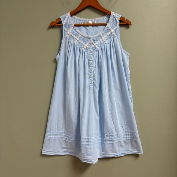 Eileen West Other - Eileen West Womens Cotton Ballet Nightgown Blue Lace Trim Cottagecore S Prairie